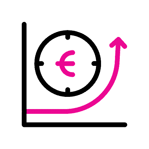 Steigende Kurve mit Euro-Symbol