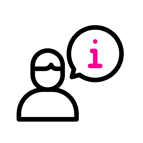 Person mit Infosymbol